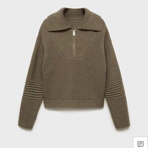 Mango olive green sweater